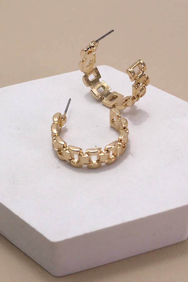 Chain Reaction Hoop Earring
